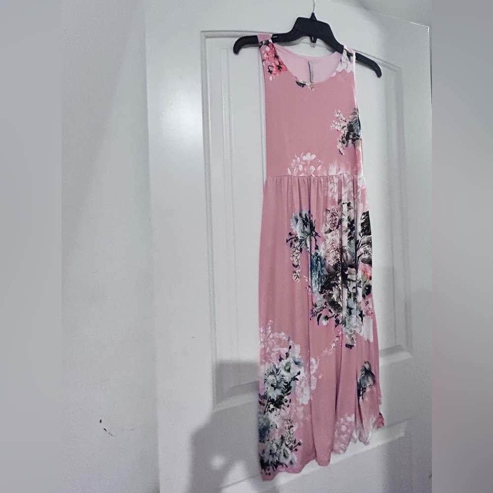 Bellamie Pink Floral Sleeveless Maxi Dress